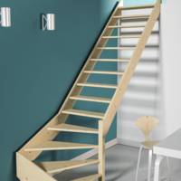 Escalier 1/4 tournant droit sapin kit BERGEN - 2.75m - Gedimat - SOGEM