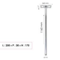 Pied elliptique en aluminium avec platine de fixation - Gedimat - RENZ