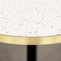 Mange-debout pied noir Ø60cm terrazzo cassata chant laiton - intérieur - RestooTab