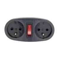Multiprise Biplite 2 x 16 A avec Interrupteur - Anthracite