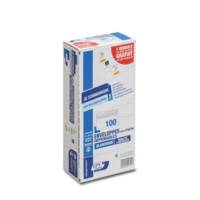 Étui de 100 enveloppes blanches DL 110x220 80 g/m² bande de protection