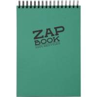 Zap book bloc d'esquisse recyclé spiralé en-tête A4 uni 80g 160 feuilles blanches couv aléatoire