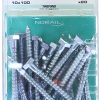 Tirefond tête hexagonale acier zingué 10 x 100 mm - Gedimat - NORAIL