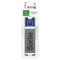 Plaque adhésive imitation aluminium Sortie 16,5X4,4 cm - Gris