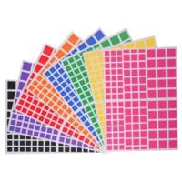 Etui de 2592 Gommettes  carrés 24 planches A5 repositionnables et détourées multicolore