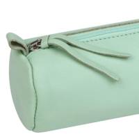 Trousse CUIR TEINTÉ Diam 5,5 x 22 cm Vert pistache