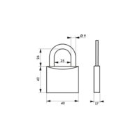 Cadenas TYPE 1 45mm anse acier cémenté nickelé 2 clés - Gedimat - THIRARD
