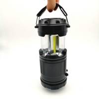 LED 2en1 Lampe Torche et Lanterne Pliante - 350L Noir