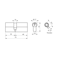 Cylindre ANTIP/URGENCE profil européen 3 clés 35x40mm - Gedimat - THIRARD