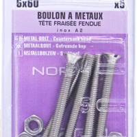 Boulon métaux tête fraisée empreinte fendue inox A2 - Gedimat - NORAIL