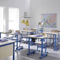 Chaise SAKI HR assise et dossier bois Blueprotech® piètement époxy - T3 à T6 - Gris alu RAL 9006 - Mobidecor