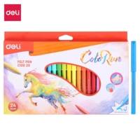 Boîte carton 24 Feutres ColoRun encre lavable pointe 2.0mm 24 couleurs - DELI