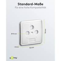 Couvercle à 3 Trous pour Prises d'Antenne avec vis de fixation inscription TV, SAT et radio