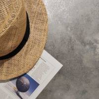 Table pied noir Ø70cm pierre metallisee - intérieur - RestooTab