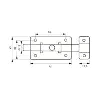 Targette inox pêne plat 75mm - Gedimat - THIRARD