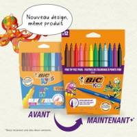 Etui de 12 feutres de coloriage KIDS VISA Pointe fine bloquée 12 Couleurs - BIC