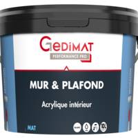 Peinture déco acrylique mur & plafond satin blanc 10L GEDIMAT PERFORMANCE PRO - Gedimat