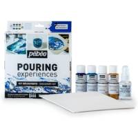 Kit découverte Pouring 4x59ml acrylique + Silicone 50ml + canvas board - PÉBÉO