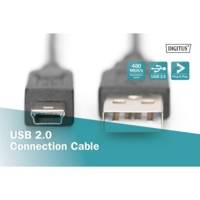 Câble connection USB 2.0 Type A mini B (5pin) M/M. 3 m - DIGITUS