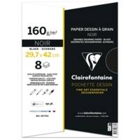 Pochette Etival 29,7x42 8F 160g papiers à dessin Noir - CLAIREFONTAINE