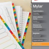 Intercalaires en carte + mylar A4, touches assorties 6 touches neutres