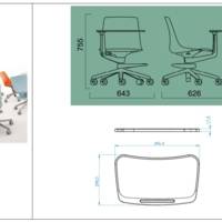 Siège JOB avec tablette base 5 branches – ArtProg