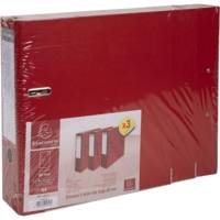 Pack de 3 classeurs à levier Premium, A4, 80 mm, rouge