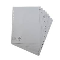 Intercalaires imprimés numériques PP recyclé gris - 12 positions - A4 - Gris