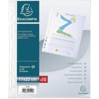 Sachet de 10 pochettes perforées polypropylène grainé format écolier 17x22cm