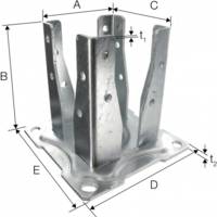 Pied de poteau carré de jardin à boulonner finition noire - Gedimat