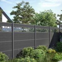 Décor minéral alu pour clôture gris anthracite - 24 x 321 x 1783 mm - Gedimat