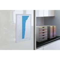 Pack 2 Cadres d'affichage Auto Adhésif Magnétique DURAFRAME A4 Blanc