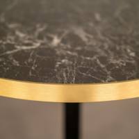 Plateau de table Ø90cm Marbre Noir & laiton - RestooTab