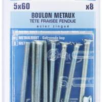 Boulon vis métaux tête fraisée fendue acier zingué - Gedimat - NORAIL