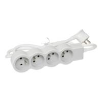 Rallonge multiprise extra plate 6 prises blanc/gris 1,5m - Gedimat - LEGRAND