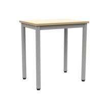 Table CARÉLIE plateau ép.19 mm mélaminé chant ABS beige RAL 1001 piètement époxy - 70x50 cm - T6 - Ivoire/gris alu RAL 9006 - MOBIDECOR