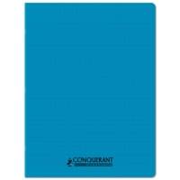 Cahier conquérant polypro agrafé 24x32 cm 96P 90G grands carreaux turquoise