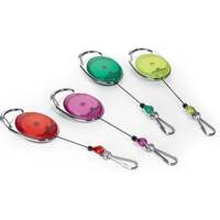 Porte badge Clip ceinture avec yoyo ovale Violet / transparent