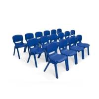 Chaise monobloc 4 pieds Ergos One T6 bleu foncé - hauteur assise 46 cm