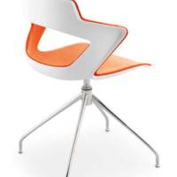 Chaise KAOMA piétement style chromé coque plastique assise/dossier placet tissu
