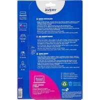 Pochette 150 badges adhésifs en polyester, impression jet d'encre Blanc 80x50mm