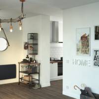 Radiateur connecté à inertie fonte+façade chauffante horizontal HEKLA gris - Gedimat