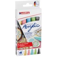Marqueur acrylique moyen 5100 set de 5 Assortis pastel 2-3 mm