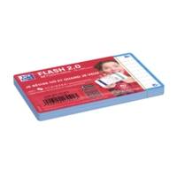 Paquet de 32 Fiches Bristol flashcards 2.0 Non Perforées 75x125 mm A7 ligné turquoise