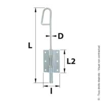 Verrou baïonnette à visser zingué blanc D14 - Gedimat - AFBAT