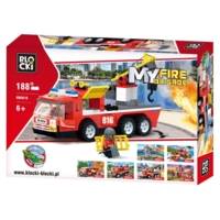 Jeu de Construction Véhicule de pompiers avec crochet de remorquage - BLOCKI