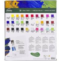 Set Painture Studio Acrylics 30 Tubes 20ml + Pinceau - PÉBÉO
