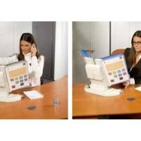 Pupitre TDisplay  DESIGN Gris avec 10 pochettes PP transparentes Bleu