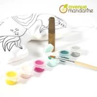 Kit Créatif Enfant - Doudou en coton Imprimé à Peindre - SIMONE LA LICORNE