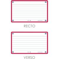 Pack 80 Fiches Bristol Flash 2.0 - 75 x 125 mm Ligné Cadre Rouge